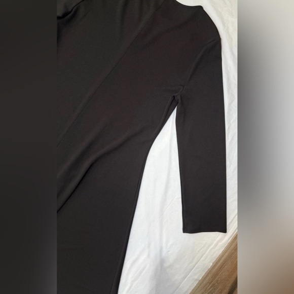 NWT Halston Key Hole Black Midi Dress Size L Large Designer Lightweight $119 - Picture 5 of 10